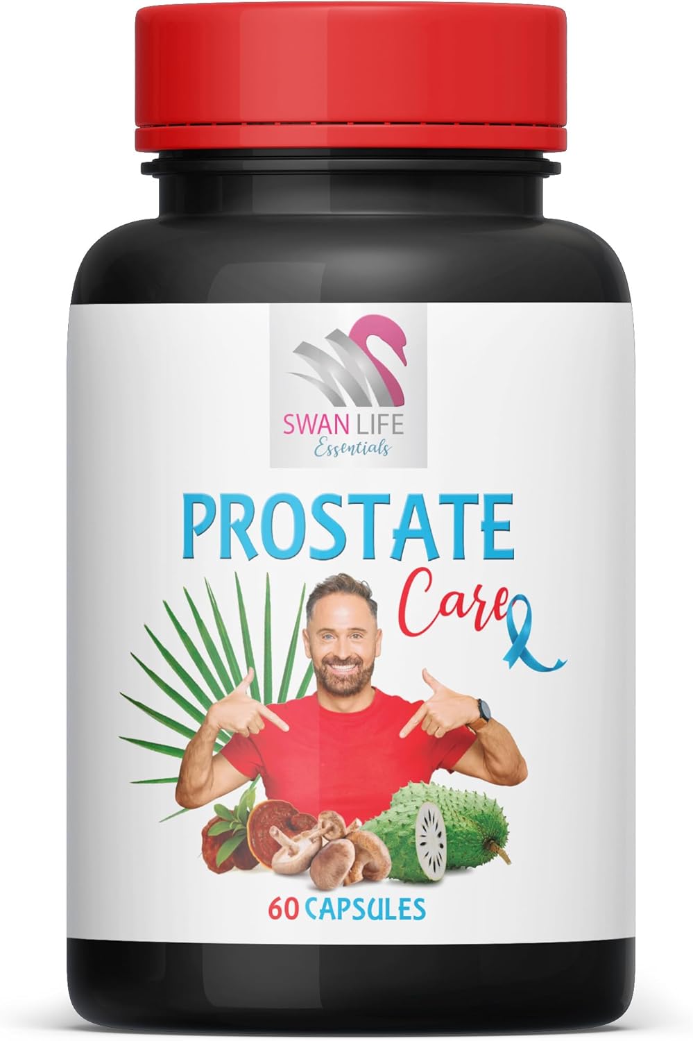 Prostate Support Supplement with Saw Palmetto, Nettle, and Mushrooms - 2 Bottles 120 Capsules