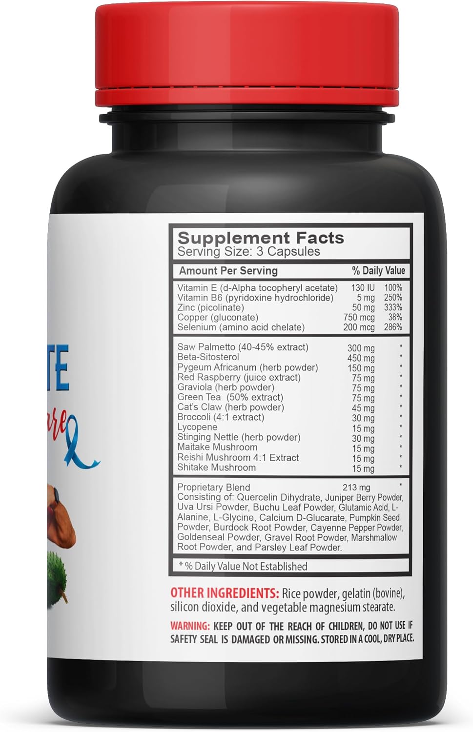 Prostate Support Supplement with Saw Palmetto, Nettle, and Mushrooms - 2 Bottles 120 Capsules