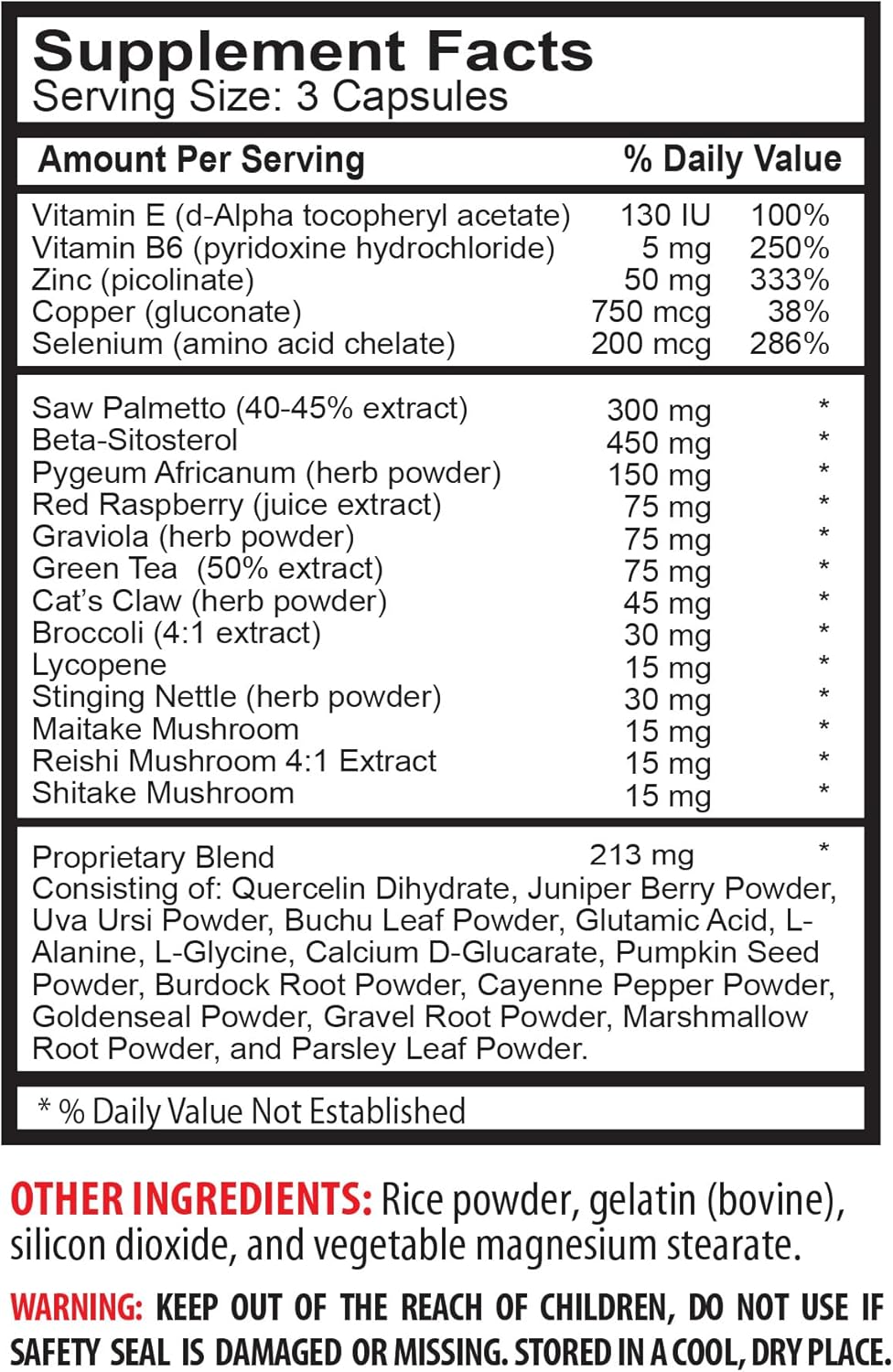 Prostate Support Supplement with Saw Palmetto, Nettle, and Mushrooms - 2 Bottles 120 Capsules