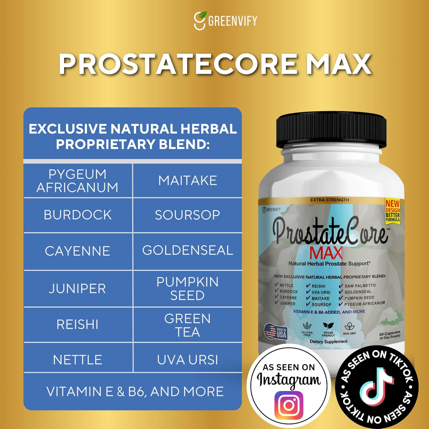 ProstateCore Max Extra Capsules - 240 Count Prostate Supplements for Men, All Natural & Maximum Strength to Support Healthy Prostate Function