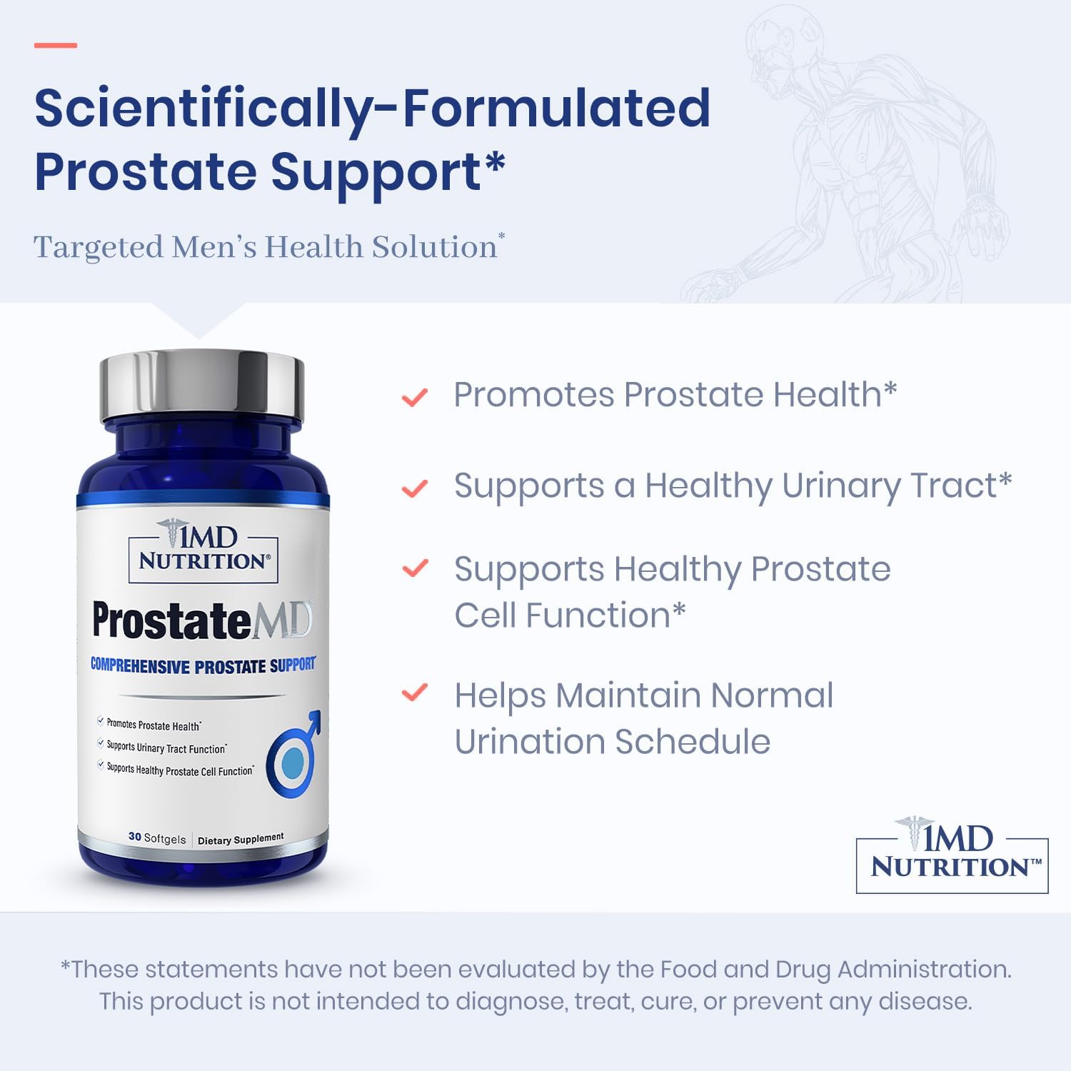ProstateMD Saw Palmetto Supplement for Urinary Tract Support - 120 Softgels for Frequent Bathroom Urges