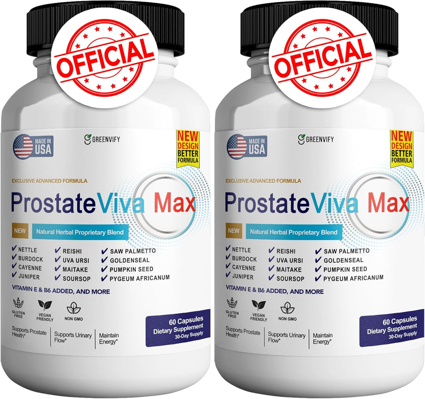 ProstateViva Max Supplements for Men - All Natural Capsules for Healthy Prostate Function - 120 Capsules