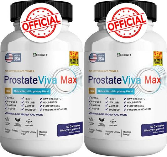 ProstateViva Max Supplements for Men - All Natural Capsules for Healthy Prostate Function - 120 Capsules