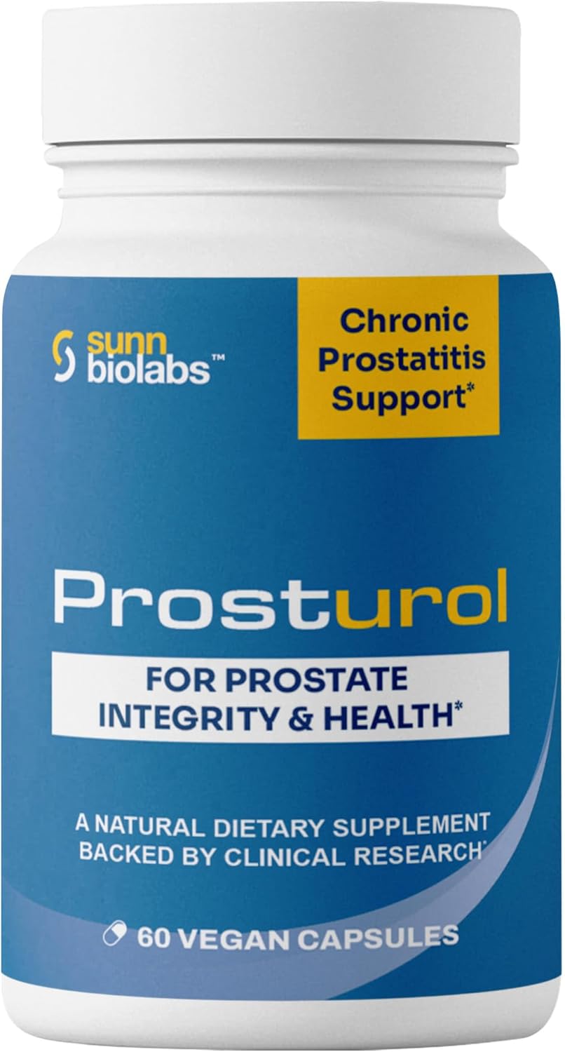 Prosturol Extra Strength Prostate Supplement for Men - Prostatitis & CPPS Treatment with Quercetin, Saw Palmetto, Enzymes - 60 Capsules for Pelvic Health