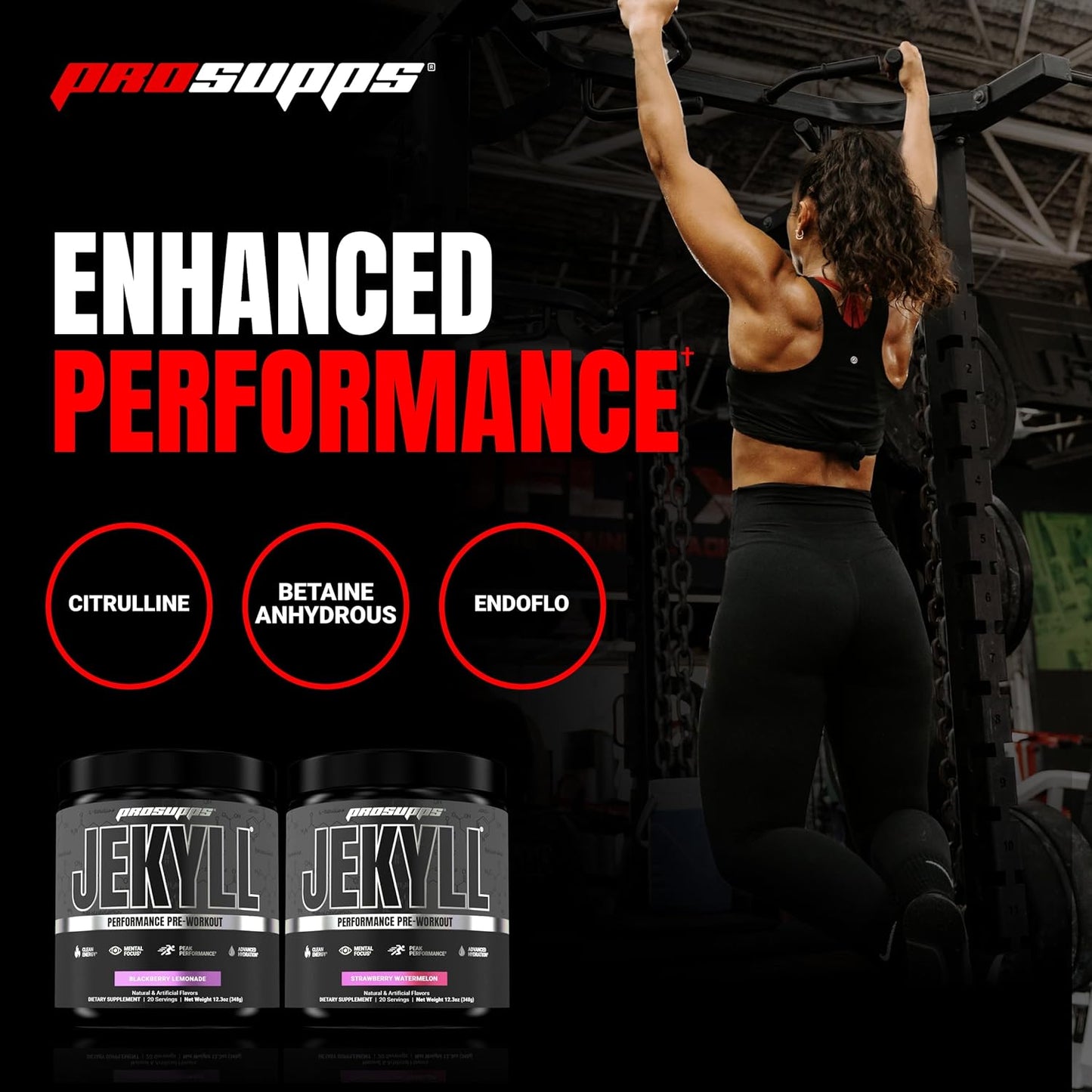 PROSUPPS Dr. Jekyll Low Stim Pre-Workout with Nootropic Focus Boost (20 Servings, Strawberry Watermelon Flavor) for Men & Women