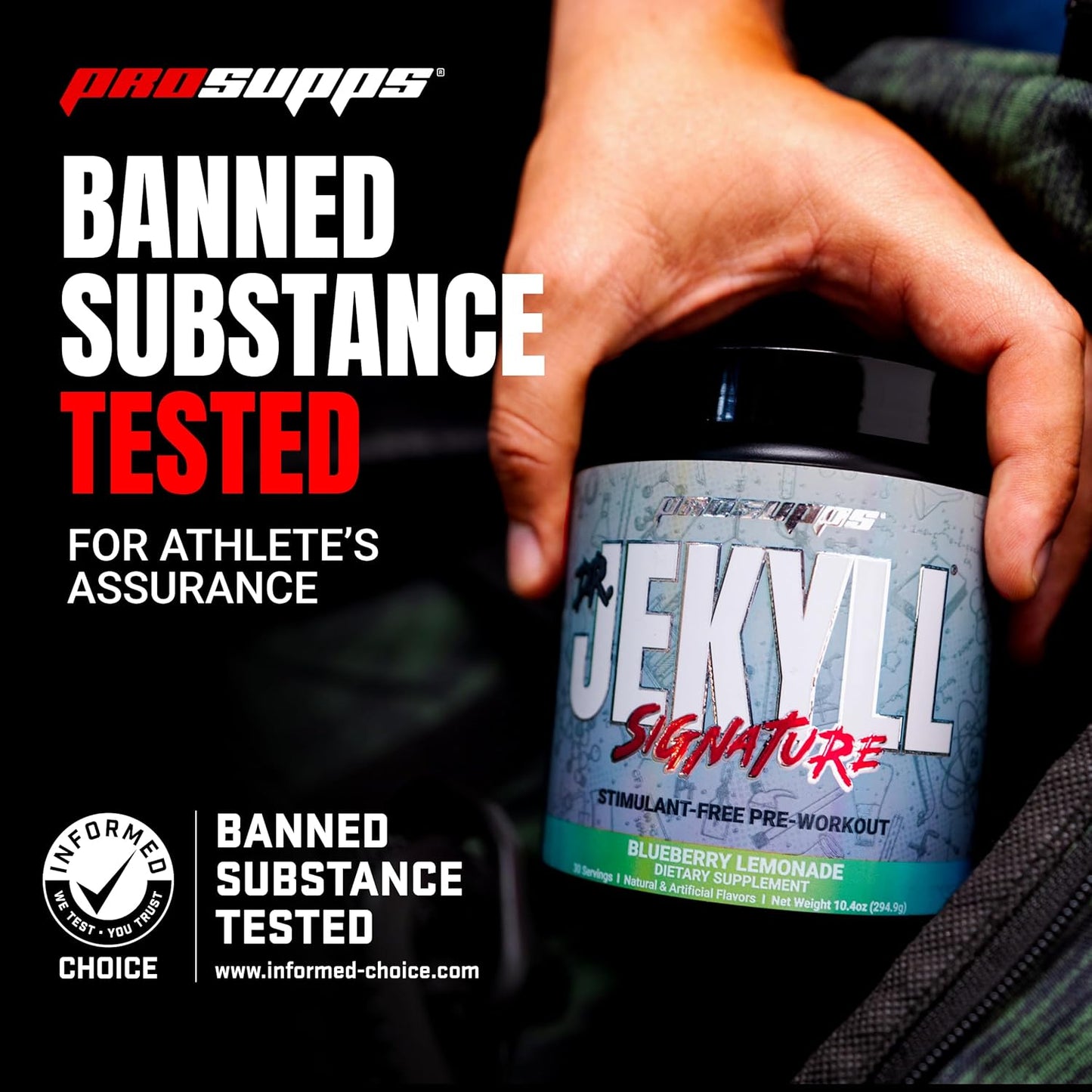 PROSUPPS Dr. Jekyll Strawberry Pre-Workout Powder - Caffeine-Free, Intense Focus & Energy - 30 Servings