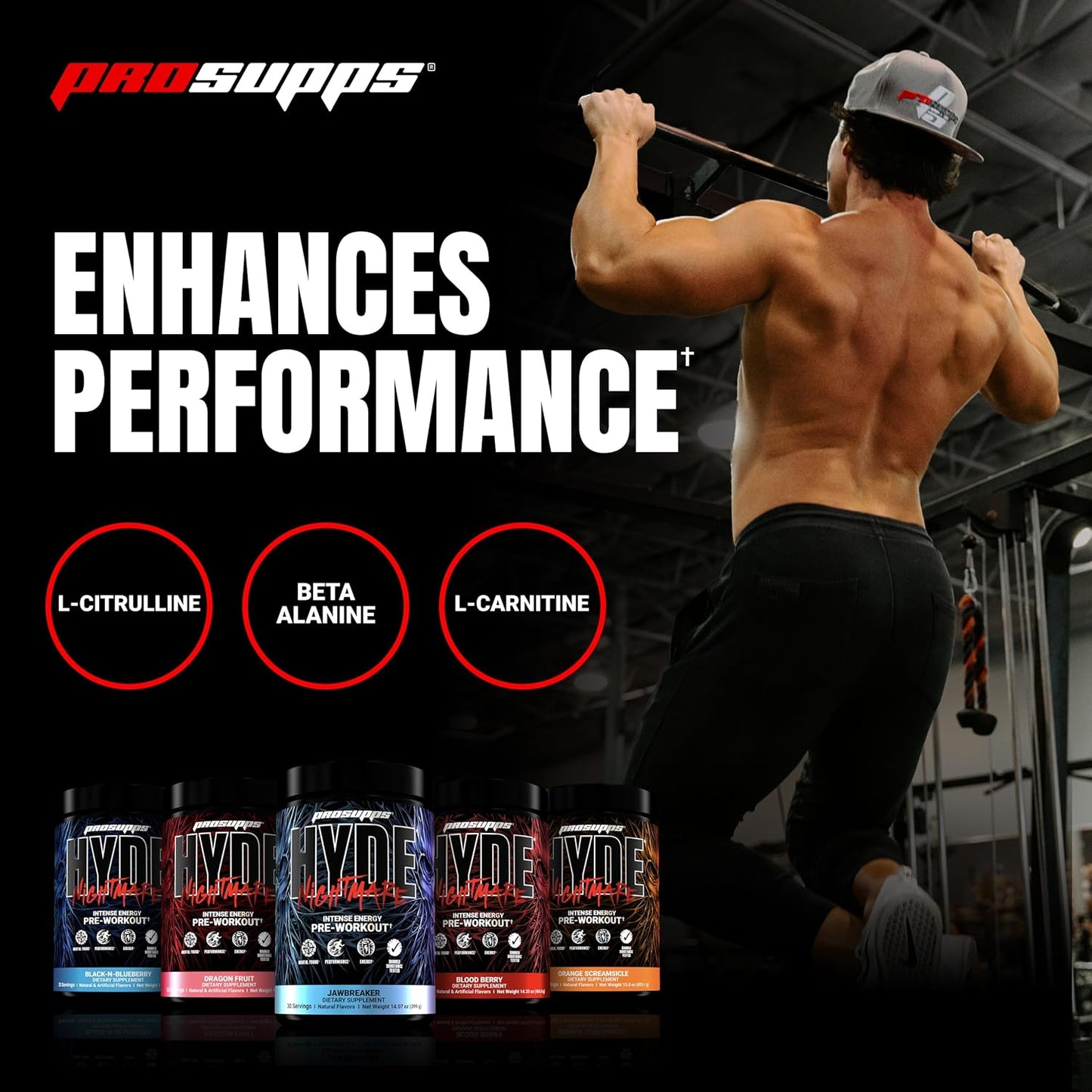 PROSUPPS Hyde Nightmare Pre-Workout Powder Energy Drink - Citrulline, Beta Alanine, Nootropics - 30 Servings, Orange Creamsicle Flavor