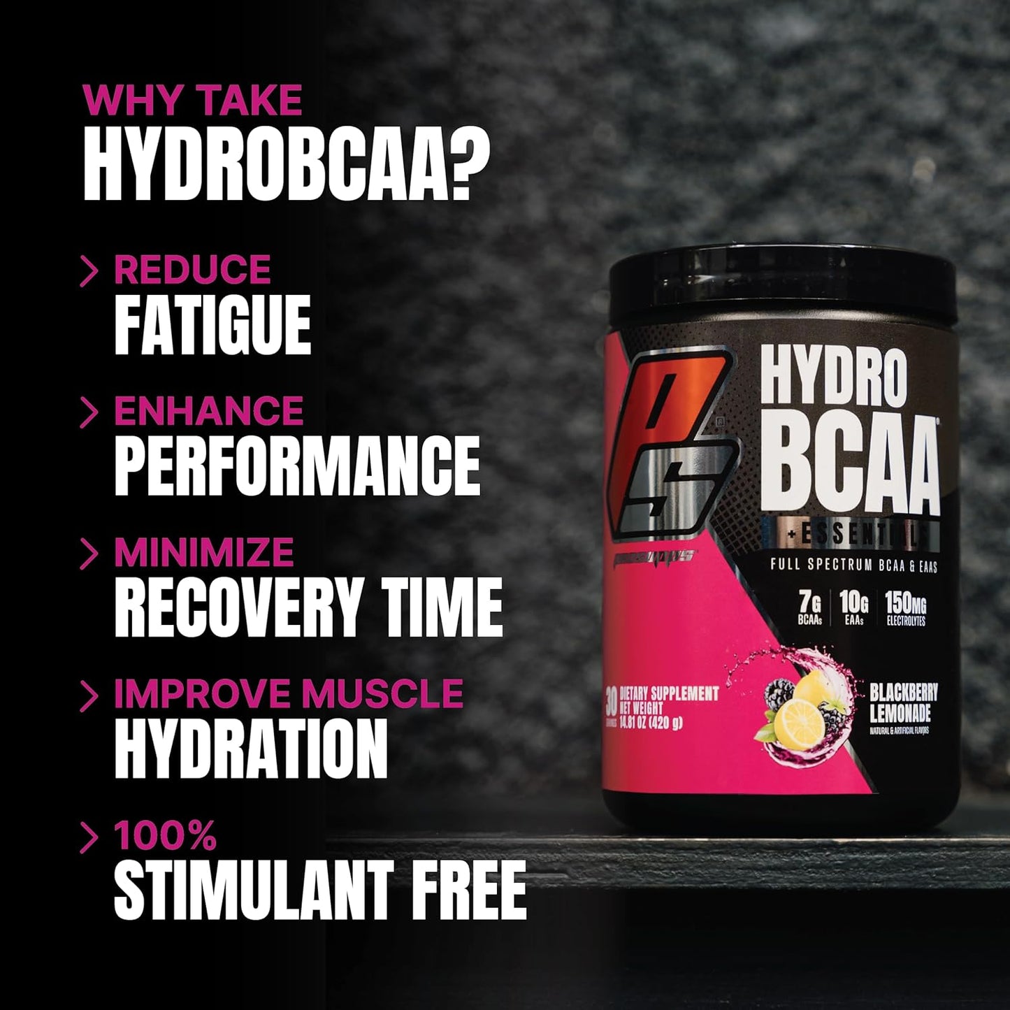 ProSupps HydroBCAA Full Spectrum Matrix - 7g BCAAs, 3g EAAs, Sugar-Free, 30 Servings - BlackBerry Lemonade Flavor