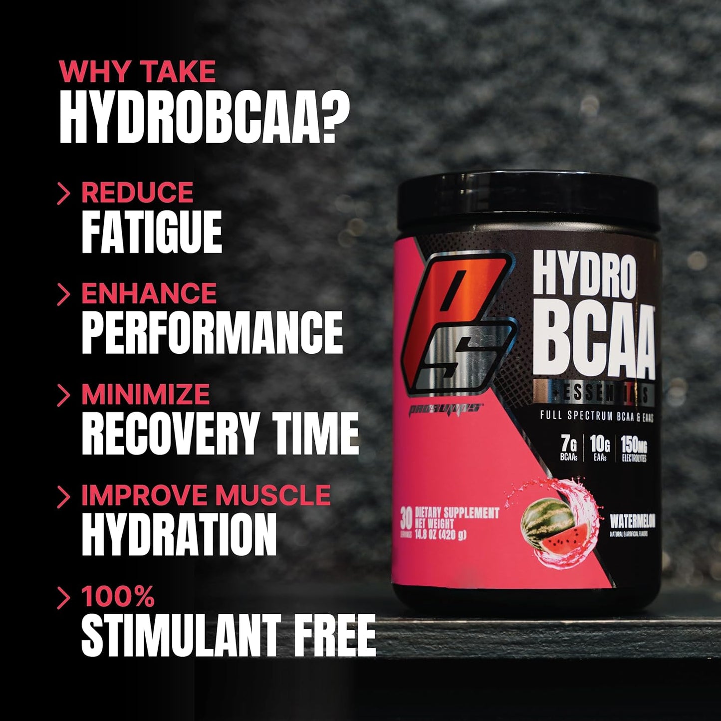 PROSUPPS HydroBCAA Full Spectrum Matrix - 7g BCAAs, 3g EAAs, Watermelon Flavor - 30 Servings