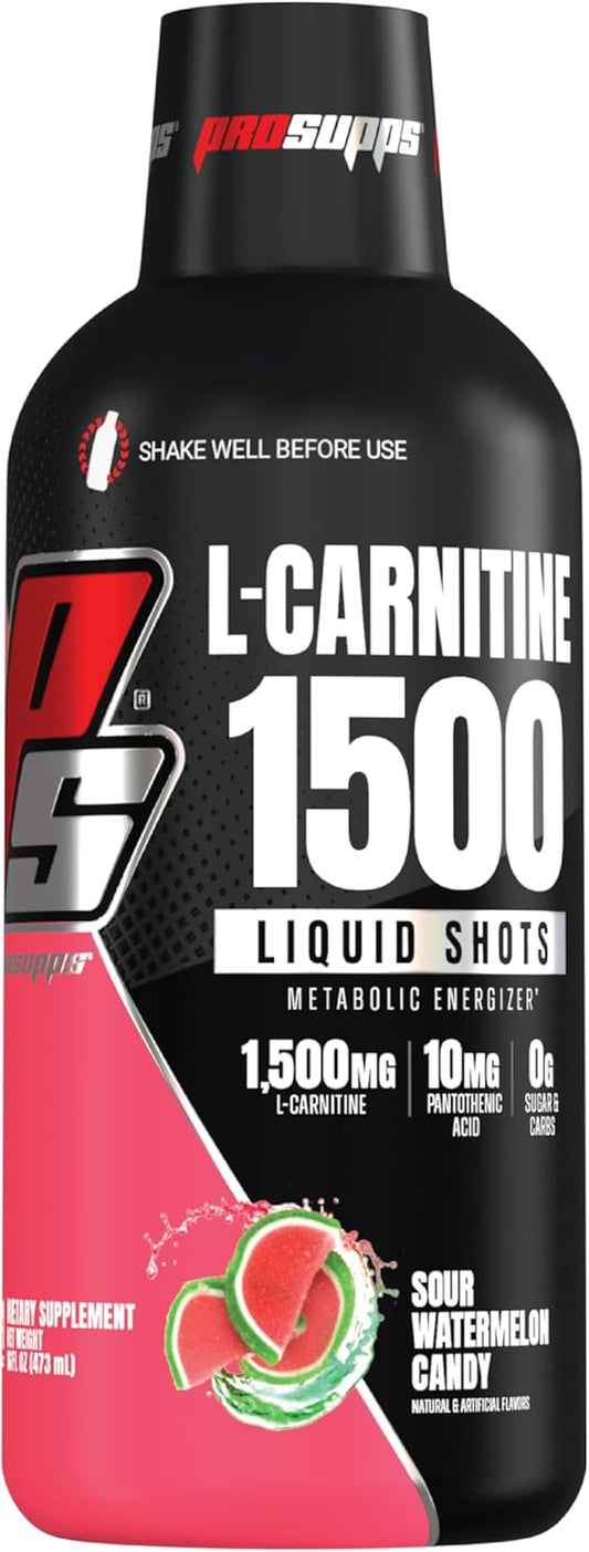 PROSUPPS L-Carnitine Liquid Shots: Stimulant-Free Workout Drink for Performance & Recovery - Clean Energy, No Sugar, No Carbs - Watermelon Flavor (31 Servings)