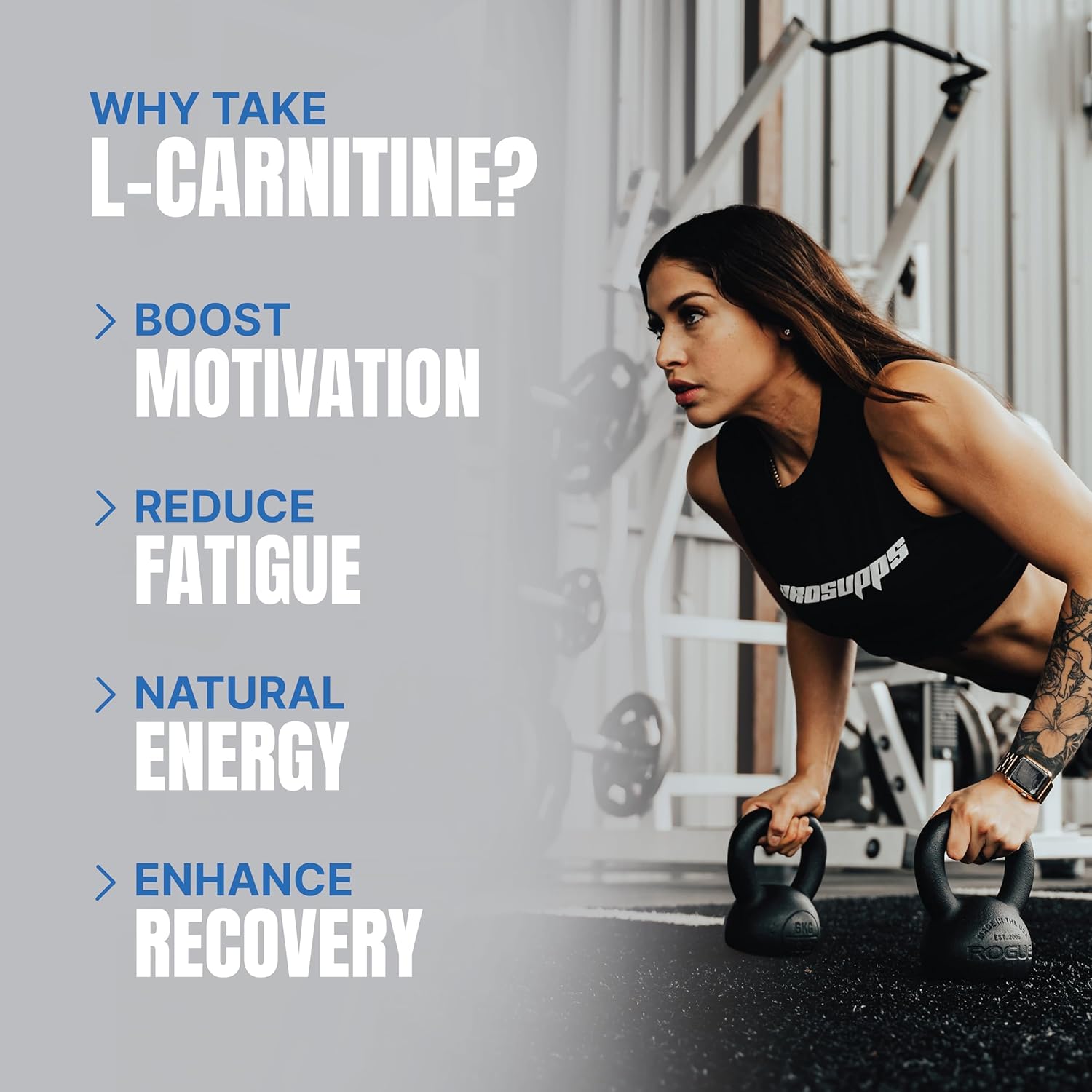 PROSUPPS L-Carnitine Liquid Shots: Stimulant-Free Workout Drink for Performance & Recovery - Clean Energy, Sugar & Carb-Free (3000 Blue Razz, 31 Servings)