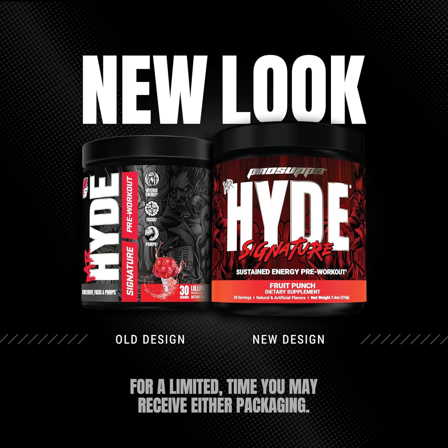 PROSUPPS Mr. Hyde Signature Series Pre-Workout Energy Drink - Enhanced Energy, Focus, and Pumps with Beta Alanine, Creatine, Nitrosigine, & TeaCrine - Fruit Punch Flavor - 30 Servings