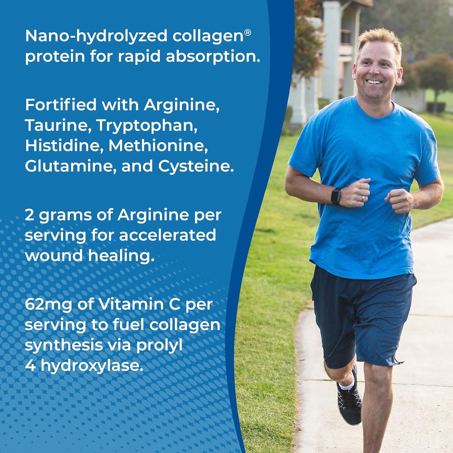 ProT Gold Collagen Protein Powder with Vitamin C and Arginine for Wound Support, 17g Protein, Grass Fed, Vanilla Flavor, 23 oz