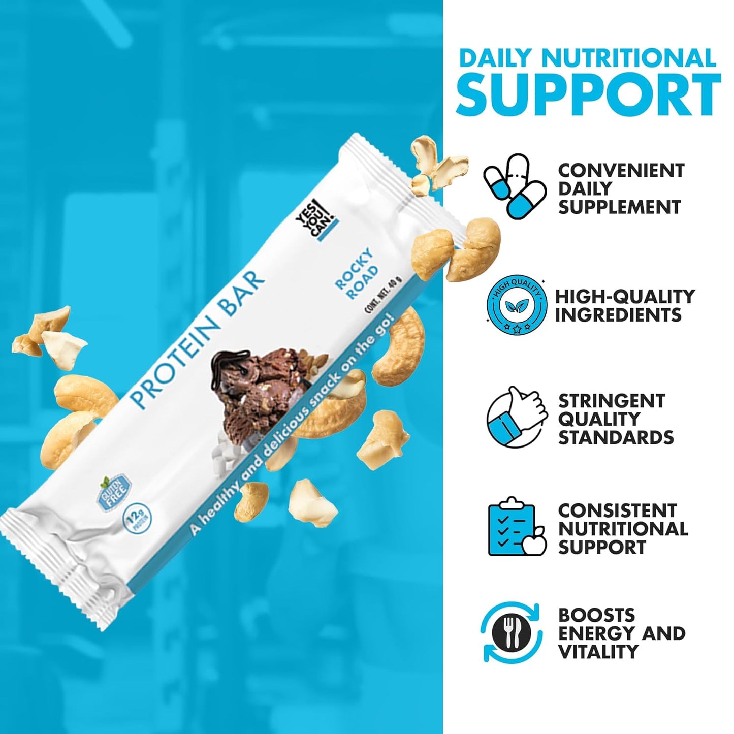Protein-Rich Rocky Road Bites - Box of 7-1 Pack: Healthy High Protein Snack for the Whole Family, Savory Flavor, Crunchy On-the-Go Snack