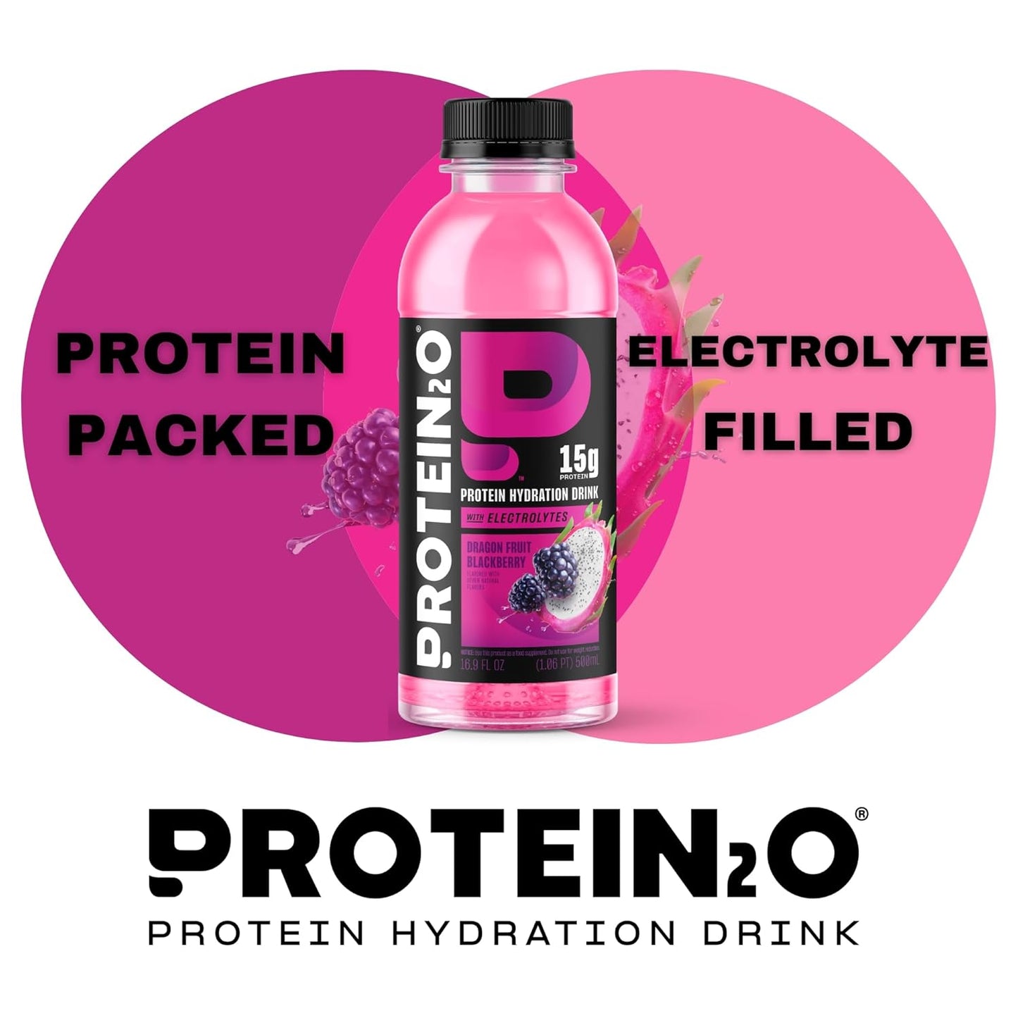 Protein2o Flavor Fusion Variety Pack, 15g Whey Protein Infused Water, 16.9 oz Bottle (Pack of 12)