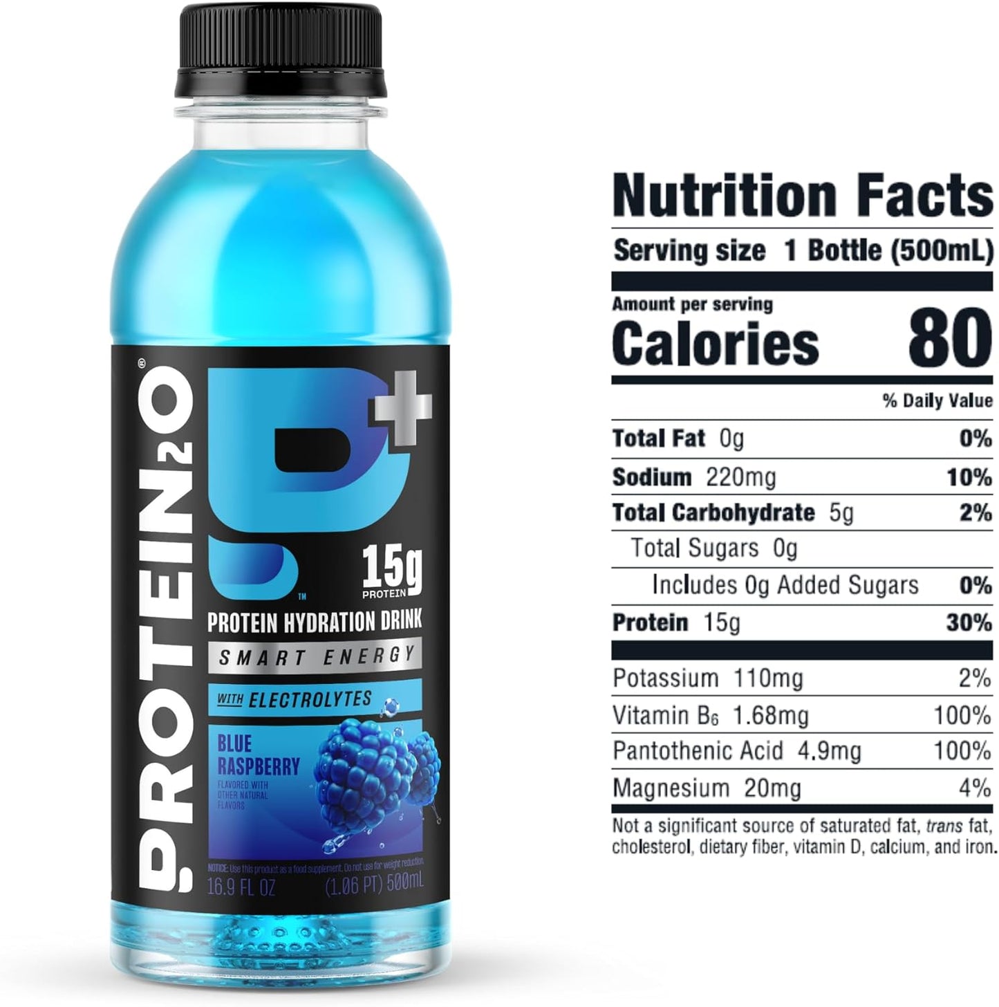 Protein2o Variety Pack with 15g Whey Protein Infused Water, Energizing 16.9oz Bottles (12 Count)