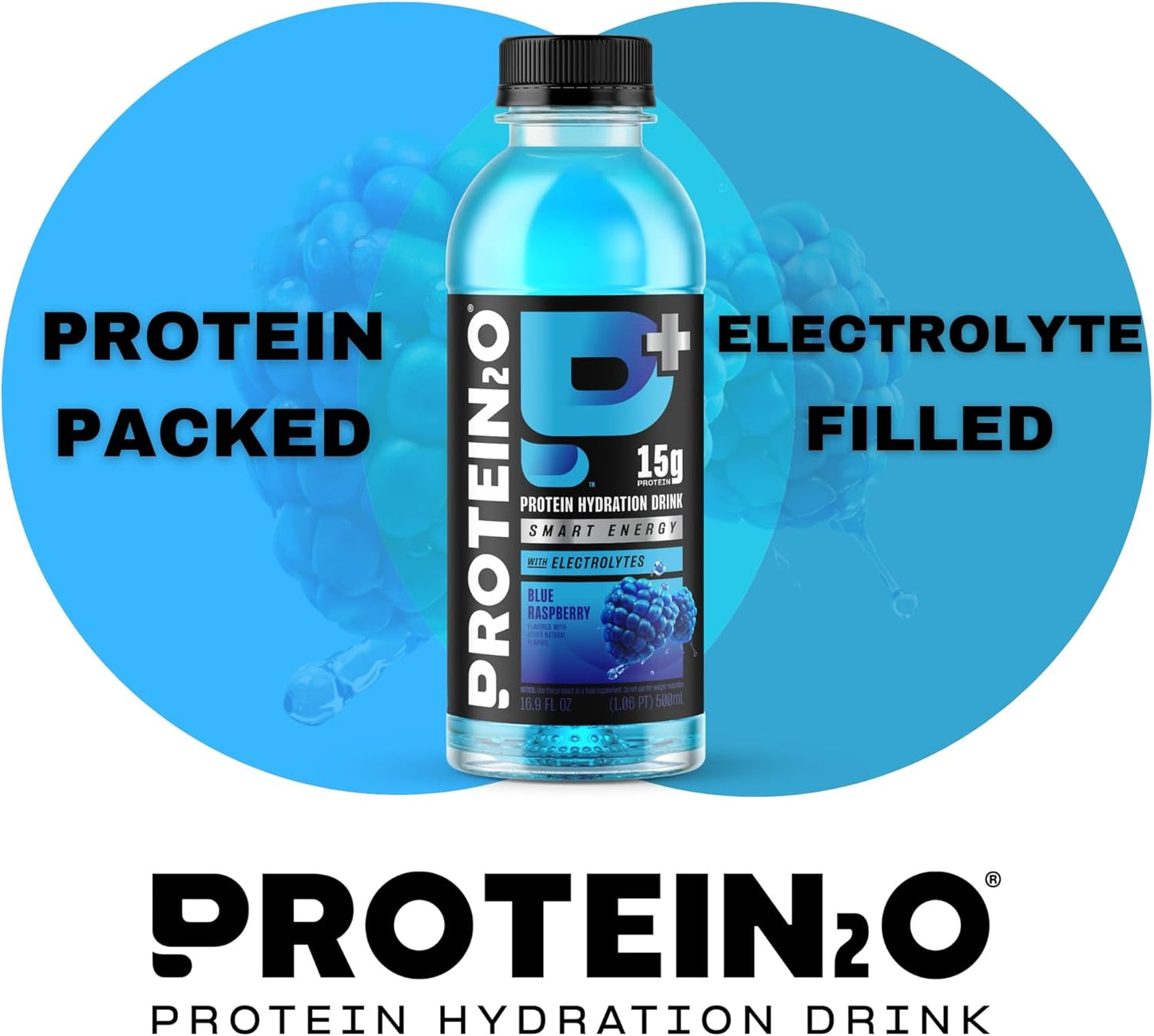 Protein2o Variety Pack with 15g Whey Protein Infused Water, Energizing 16.9oz Bottles (12 Count)