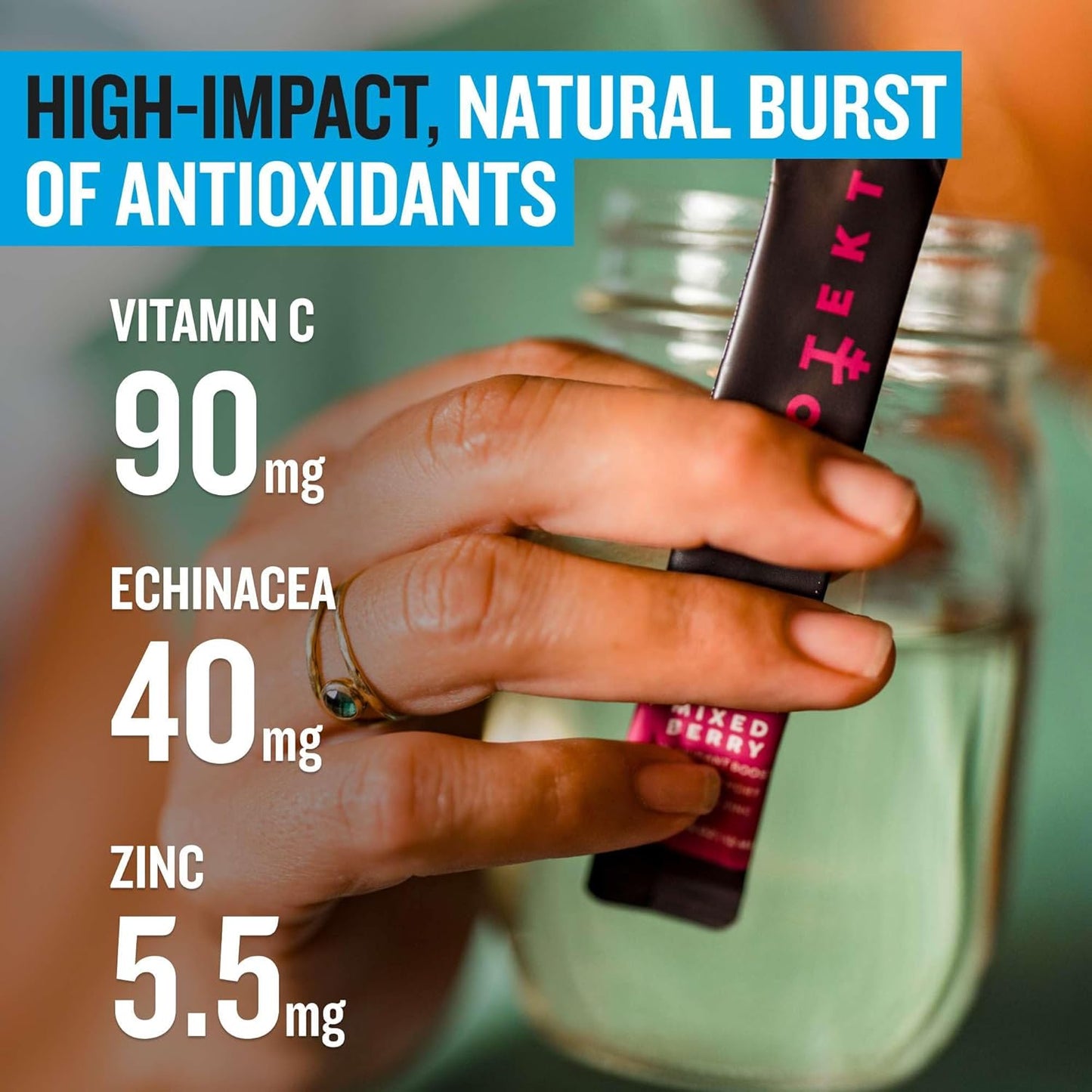 PROTEKT Mixed Berry Liquid Immune Support Supplement with Vitamin C and Zinc - 10ct Sugar-Free Drink Mix for Adults - Immunity Boosters