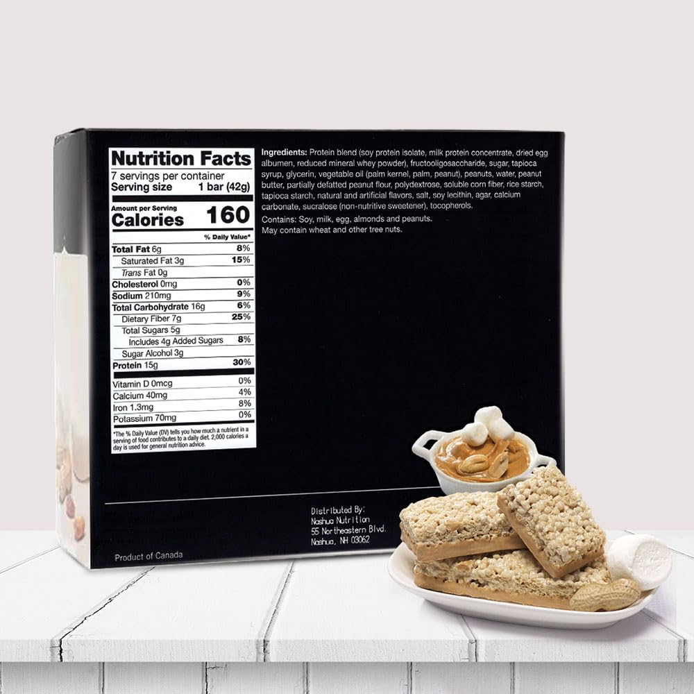 Proti-Thin Fluffy Nutter Protein Bars - High Protein, Low Calorie, VLC, KETO Diet Friendly - Ideal for Ideal Protein - Gluten Free - 7 Bars