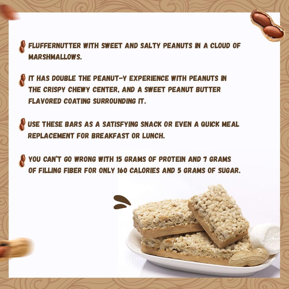 Proti-Thin Fluffy Nutter Protein Bars - High Protein, Low Calorie, VLC, KETO Diet Friendly - Ideal for Ideal Protein - Gluten Free - 7 Bars