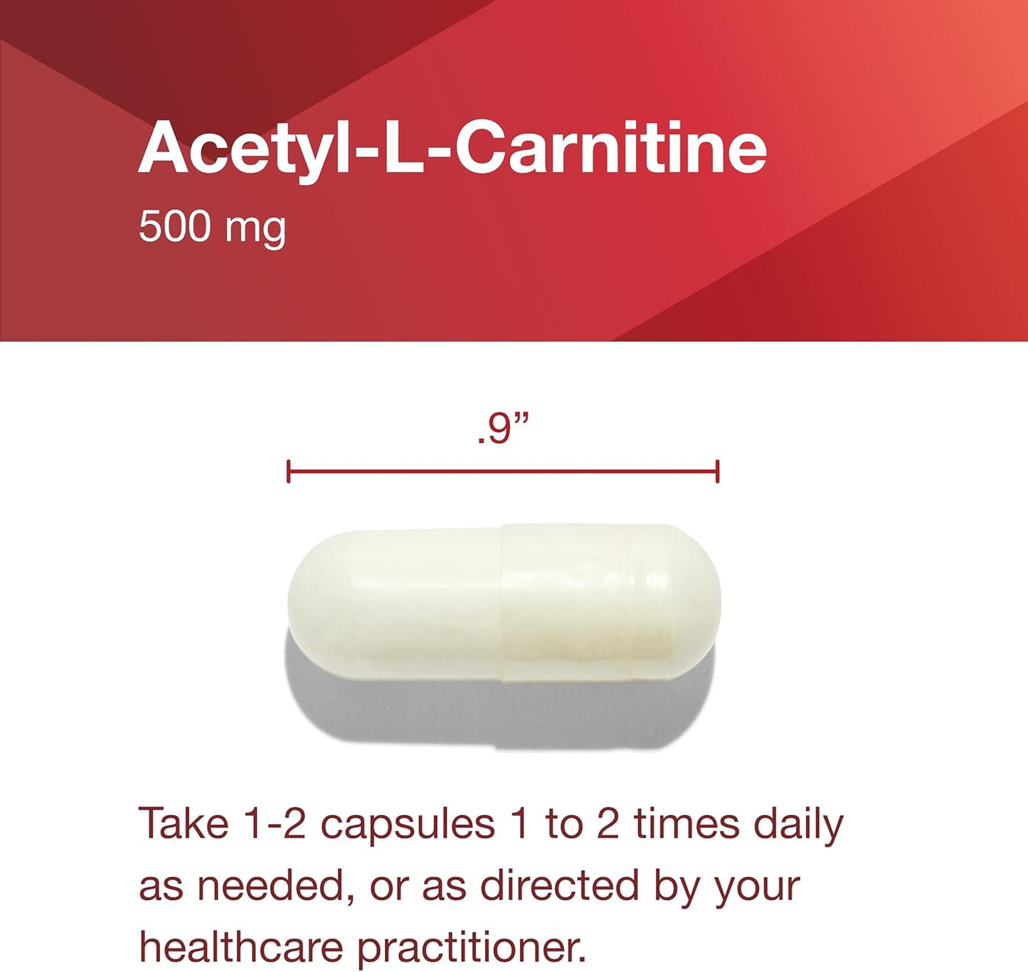 Protocol Acetyl-L-Carnitine 500mg Capsules for Energy, Nerve, and Brain Support - 100 Count Vegan Capsules