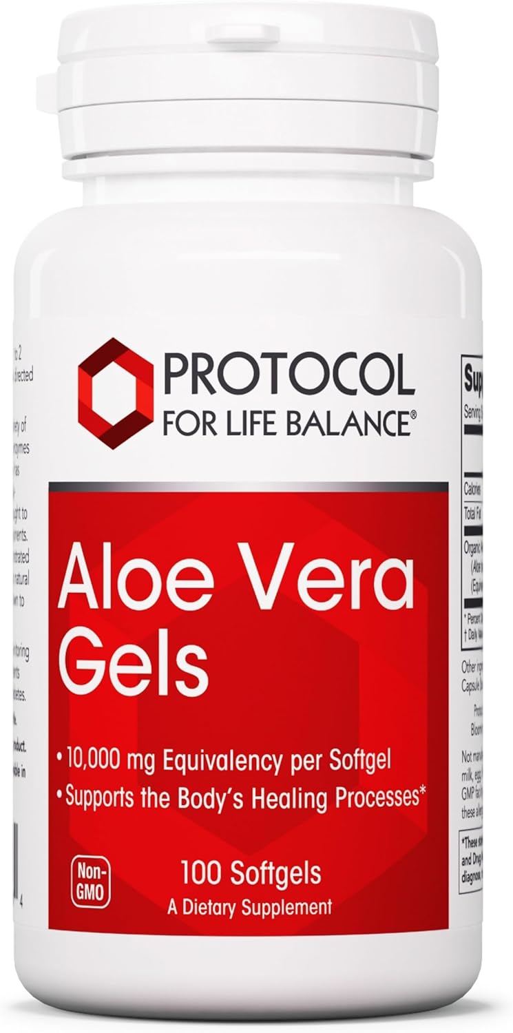 Protocol Aloe Vera Gels - Digestive Supplement with GAGs - Non-GMO & Halal - 100 Softgels - Natural Vitamins & Amino Acids