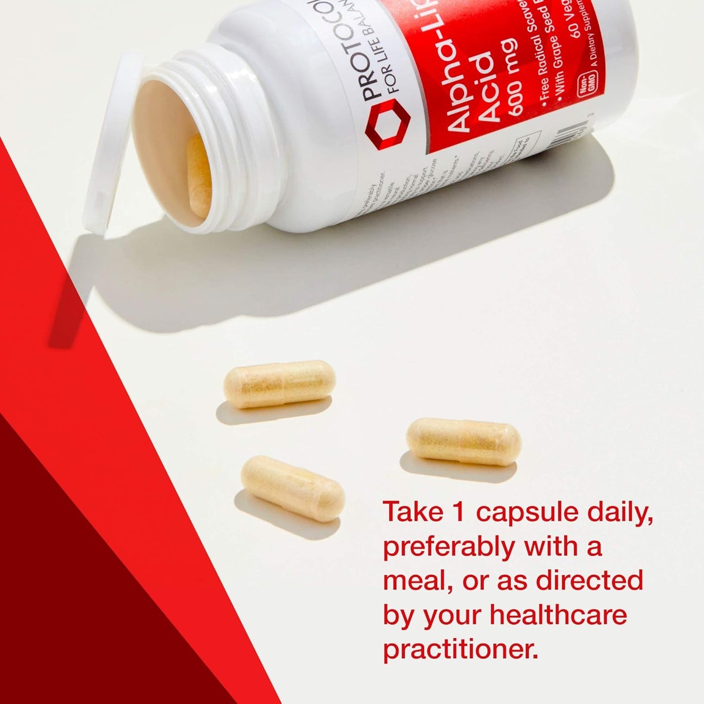 Protocol Alpha Lipoic Acid 600mg with Grape Seed Extract and Bioperine - 60 Vegetarian Capsules
