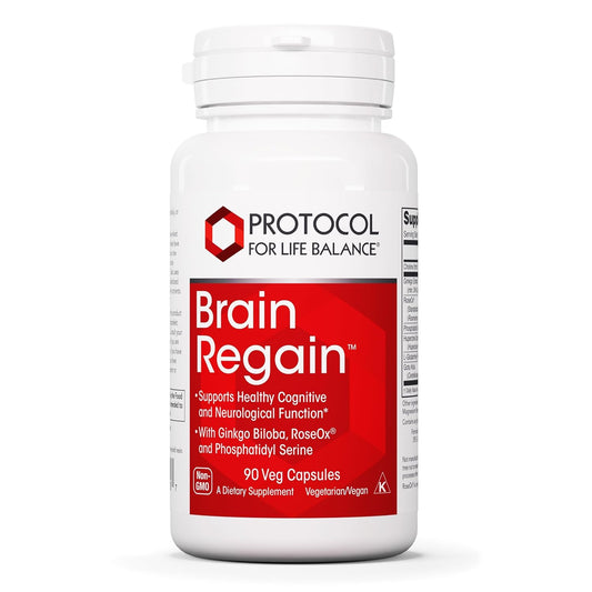 Protocol Brain Regain Supplement - Supports Brain Health and Vascular Health - 90 Veg Capsules