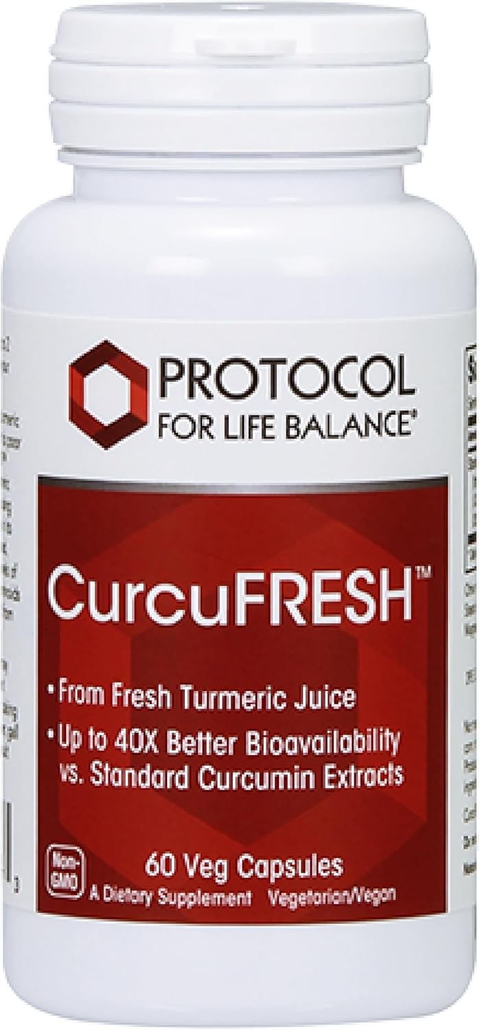 Protocol CurcuFRESH Turmeric Juice Powder Capsules - 40x Absorption - Curcuminoids from Curcuma Longa - Vegan & Non-GMO - 60 Capsules