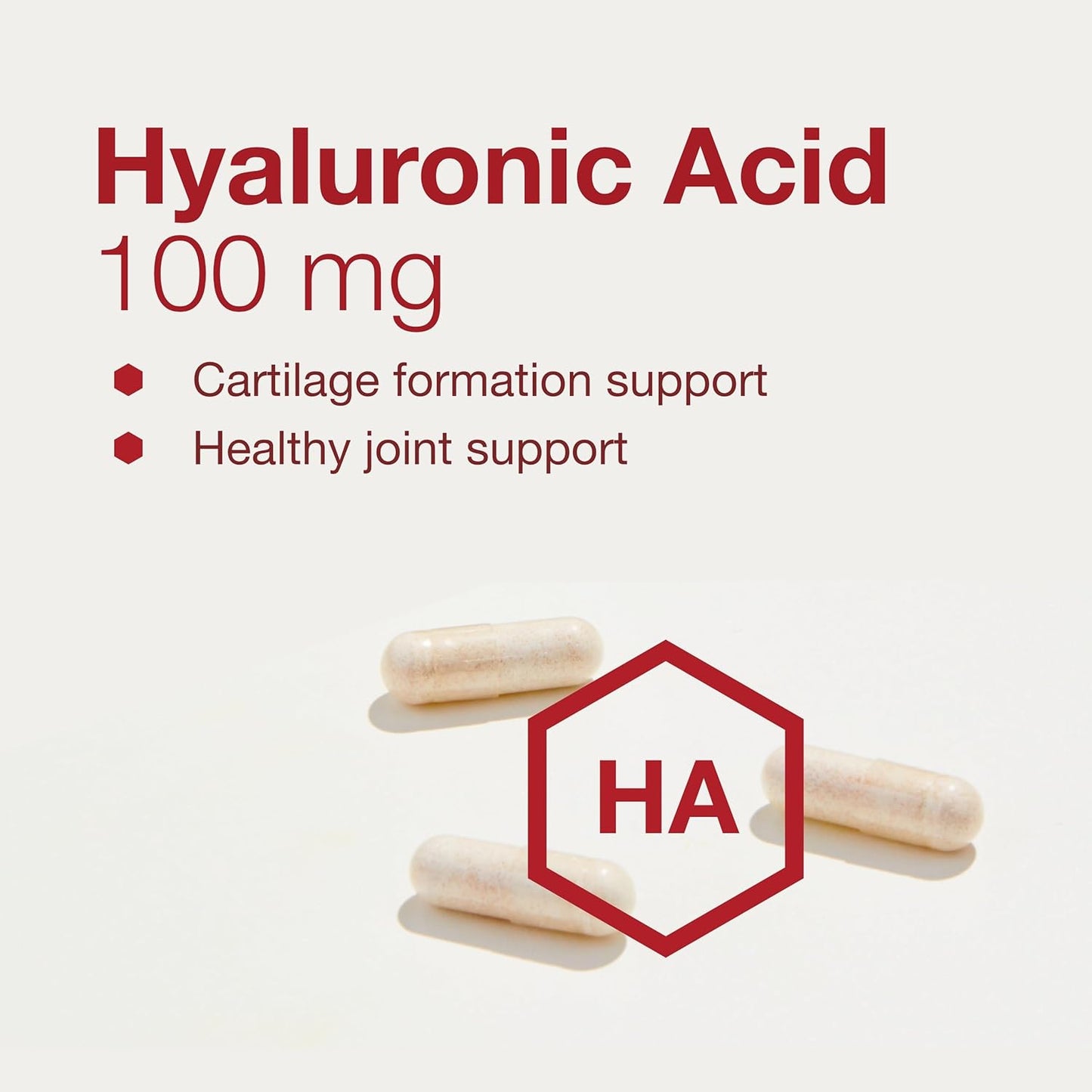 Protocol Hyaluronic Acid Supplement for Skin, Joints, and Eyes - 100mg - Non-GMO & Kosher - 60 Veg Capsules