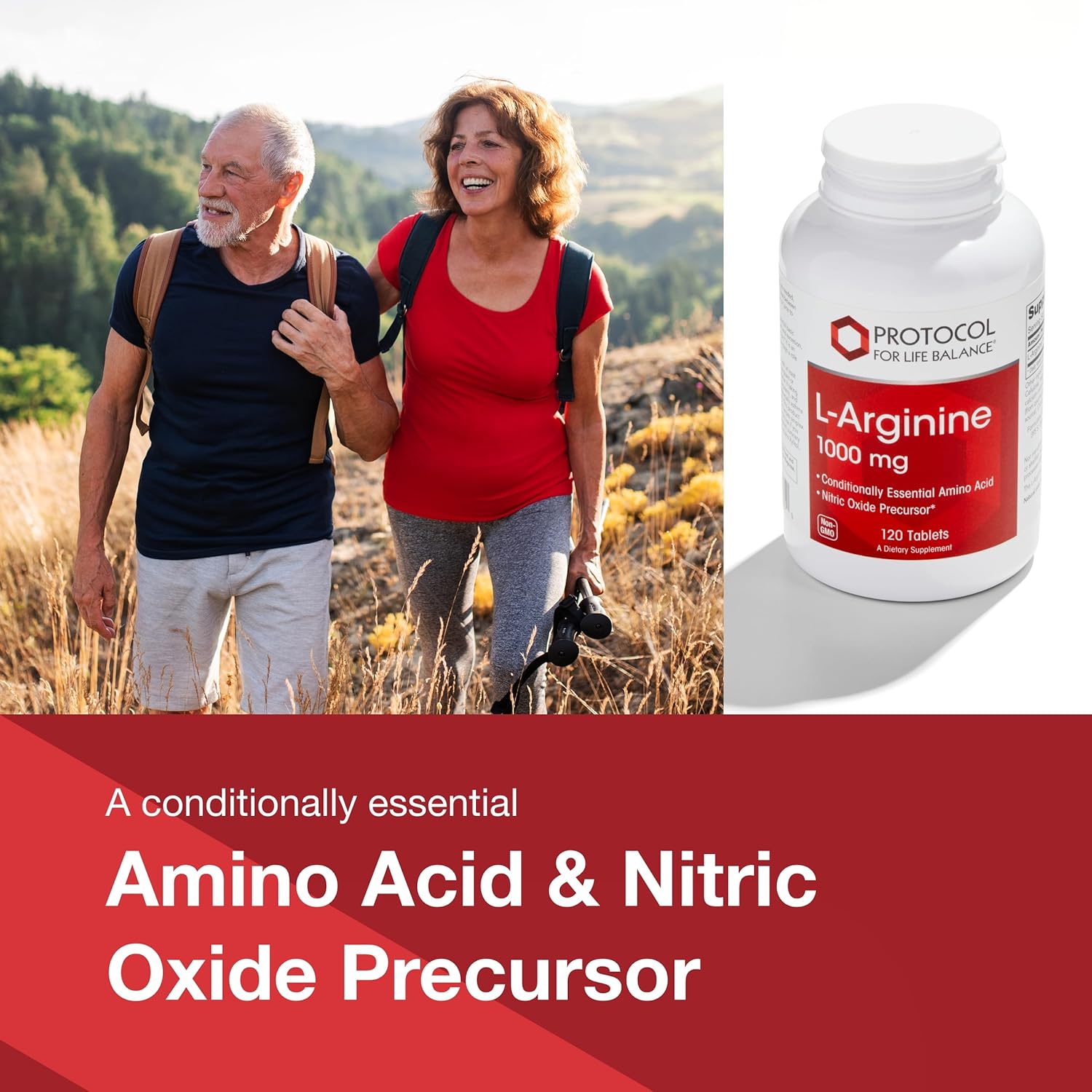 Protocol L-Arginine 1,000mg - Amino Acid Supplement for Urea Detox & Protein Protection - 120 Veg Capsules