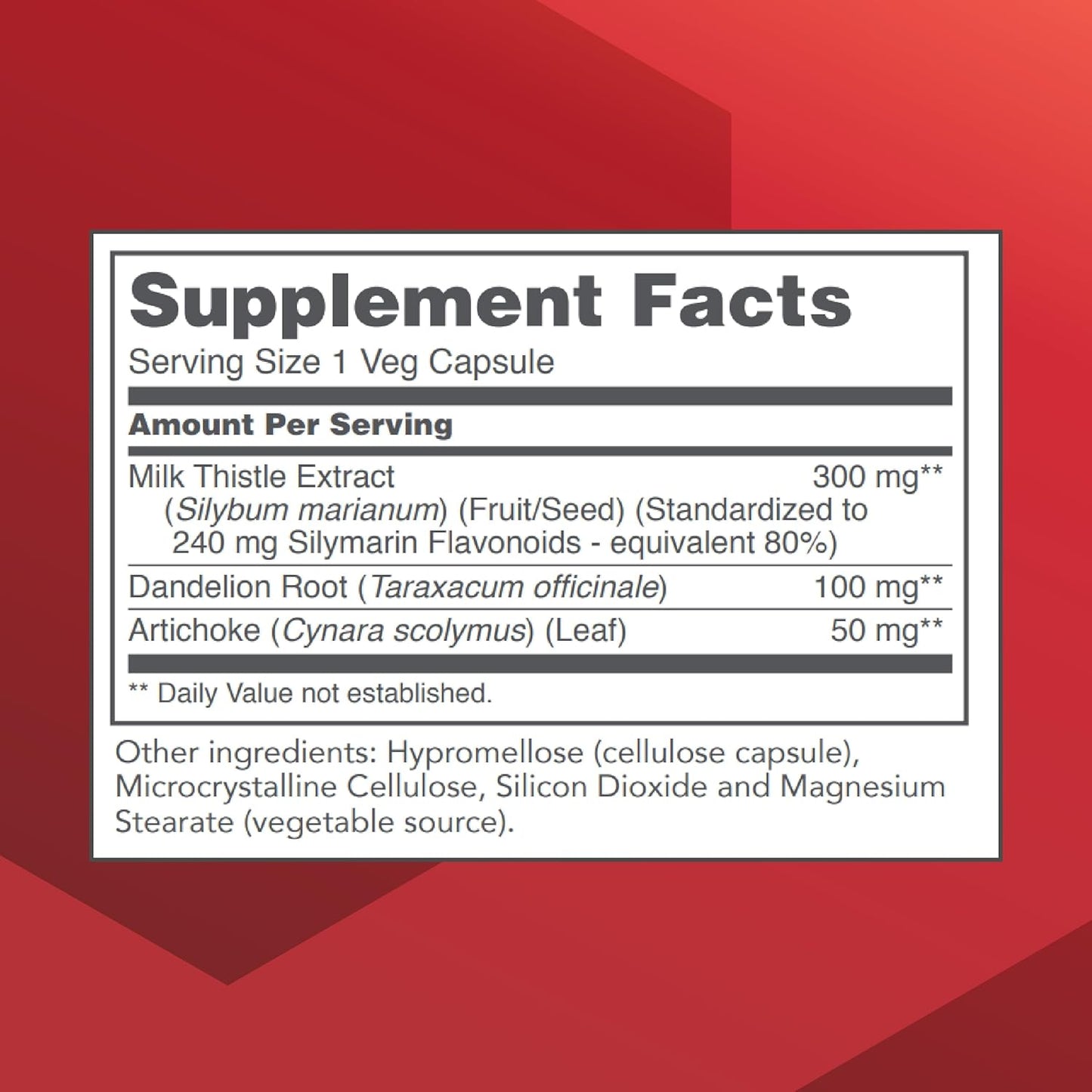 Protocol Milk Thistle Extract 300mg Capsules with Artichoke & Dandelion - Liver Support for Vegans - 90 Ct.