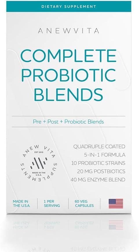 Provitalize 5-in-1 Probiotic Blend with Digestive Enzymes, Zinc, Postbiotic, Prebiotics for Gut Health - 60ct Softgels