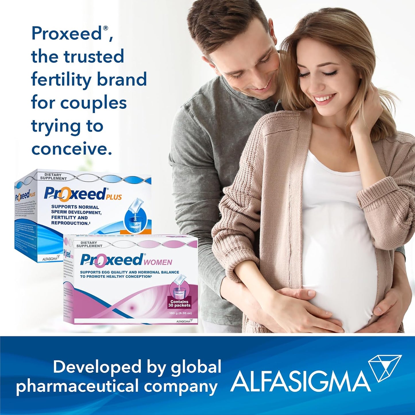 Proxeed Plus Men's Fertility Supplements - Boost Sperm Count, Concentration & Motility - L-Carnitine & Folic Acid Formula - 30 Powder Packets