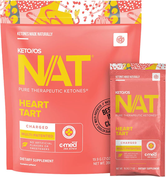 PRÜVIT Keto//OS NAT® Heart Tart Supplements - 20 Count - Exogenous Ketones - BHB Salts for Workout Energy Boost - Men and Women