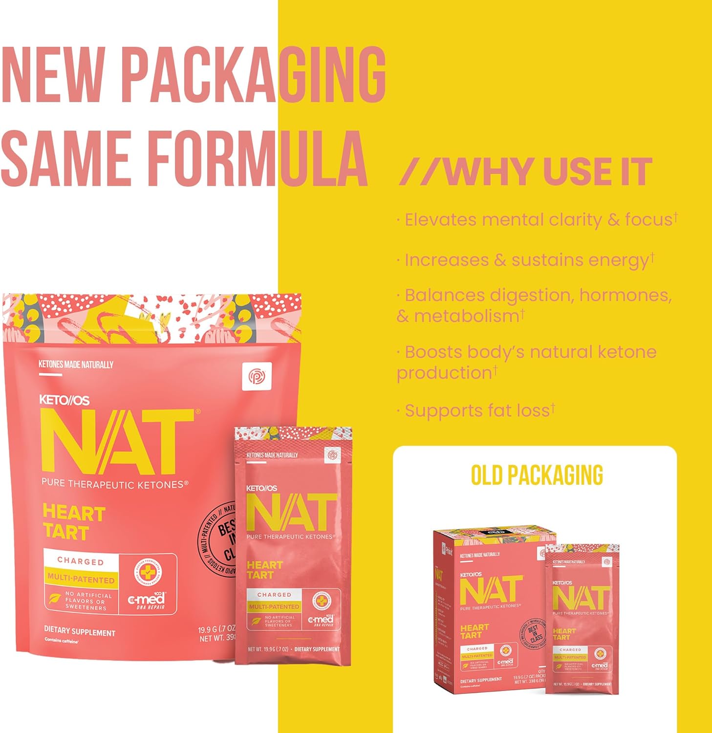 PRÜVIT Keto//OS NAT® Heart Tart Supplements - 20 Count - Exogenous Ketones - BHB Salts for Workout Energy Boost - Men and Women