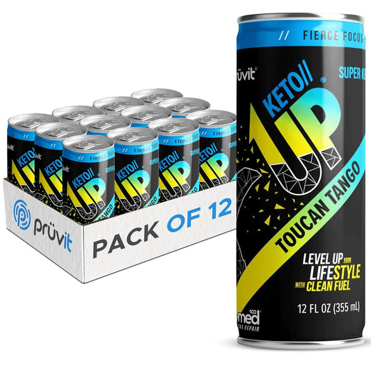 PRÜVIT Toucan Tango Keto//Up® Drink - Ready-to-Drink Ketones for Focus - Men and Women - 12 Pack