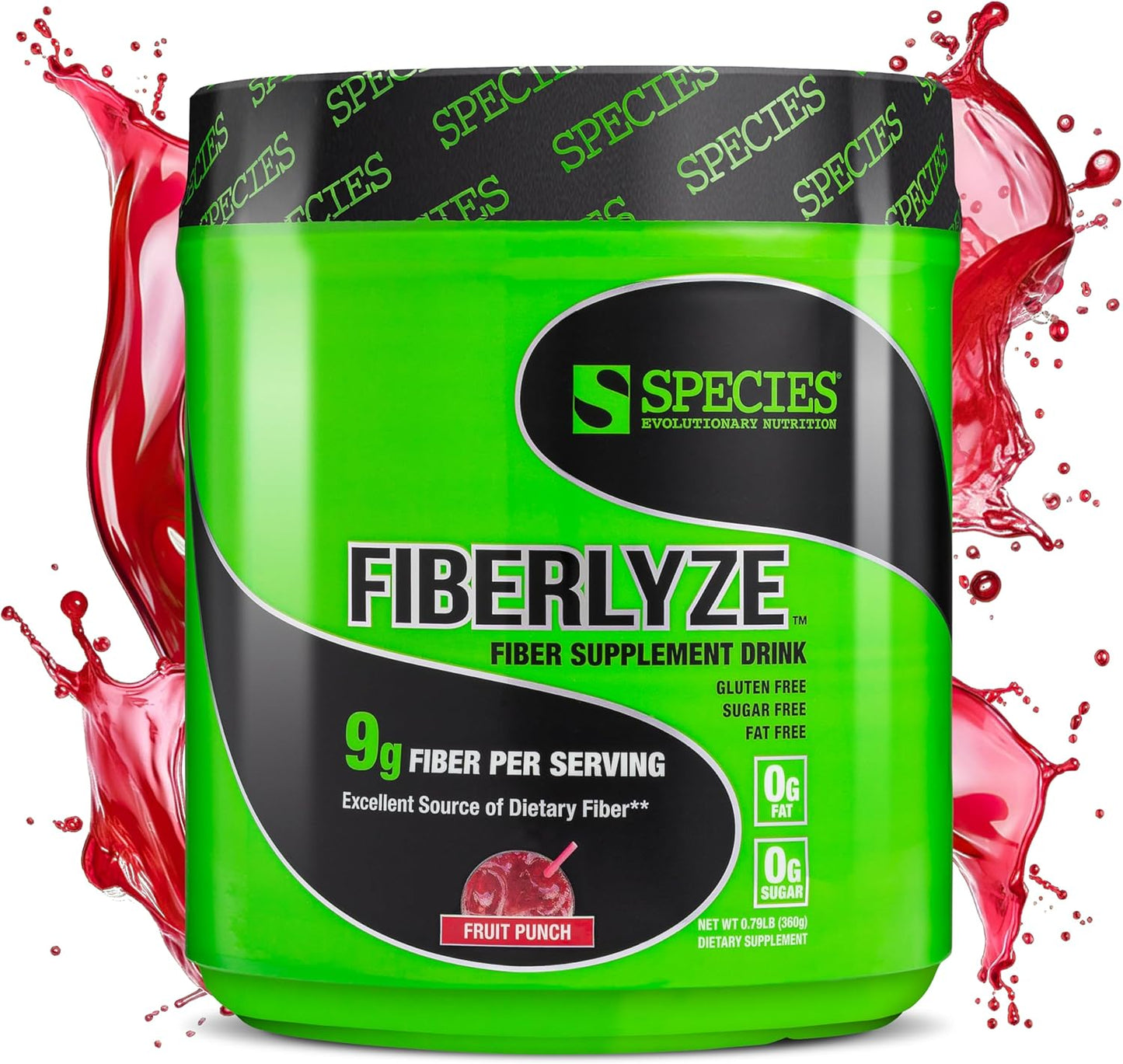Psyllium Based Fiberlyze Fiber Supplement Powder for Digestive Health (Fruit Punch, 30 Servings)