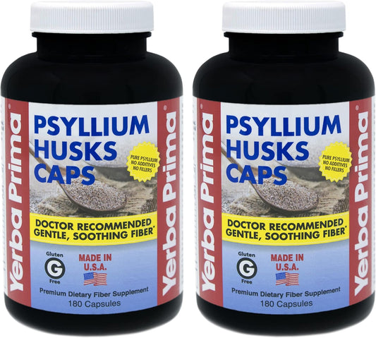 Psyllium Husk Capsules - 360 Capsules for Colon Cleanse & Gut Health - Non-GMO Gluten Free - Easy to Swallow Fiber Supplement
