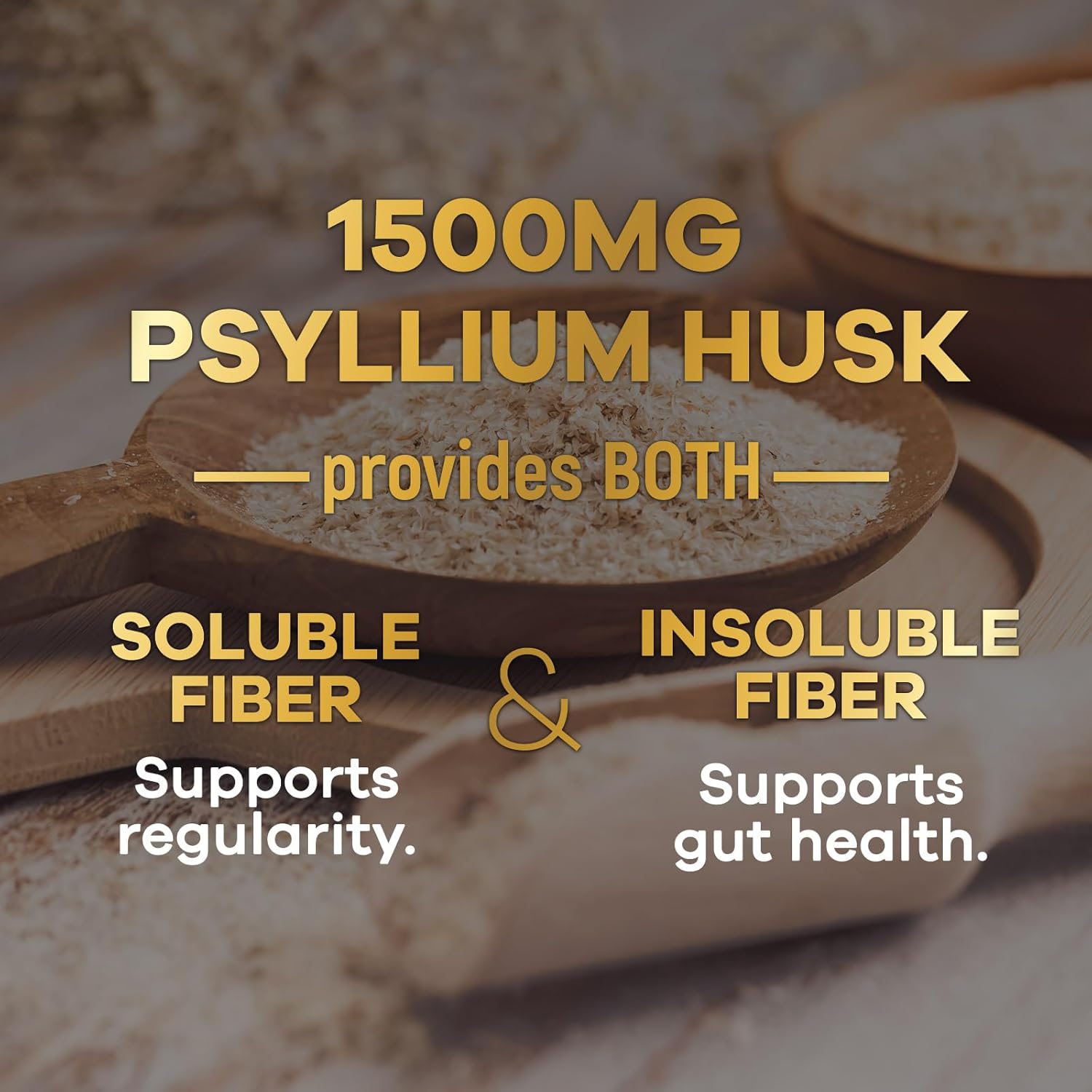 Psyllium Husk Capsules 1500mg - Natural Soluble & Insoluble Fiber Supplement for Digestion & Colon Health - 120 Capsules
