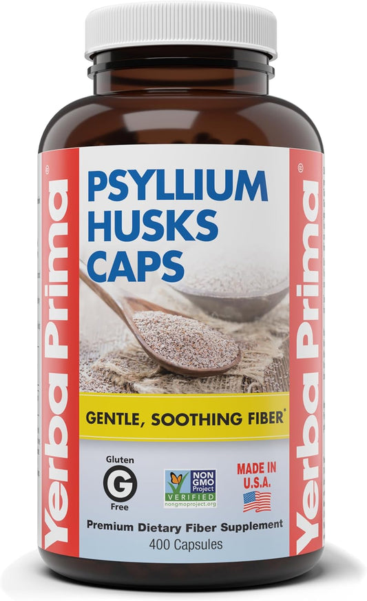 Psyllium Husk Capsules 625mg - 400ct - Natural Fiber Supplement for Men & Women - Digestive Regularity Support