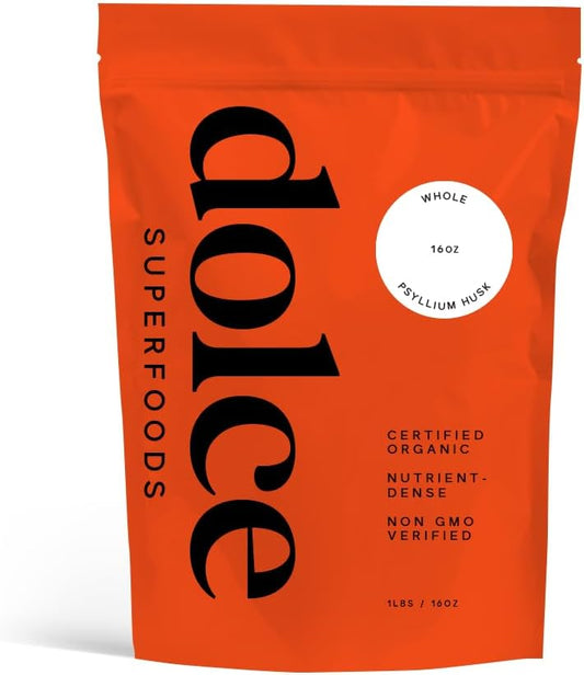 Psyllium Husk Fiber Supplement for Colon Health & Constipation Relief - Soluble Superfood for Baking, Smoothies, Cooking - 1 Pack