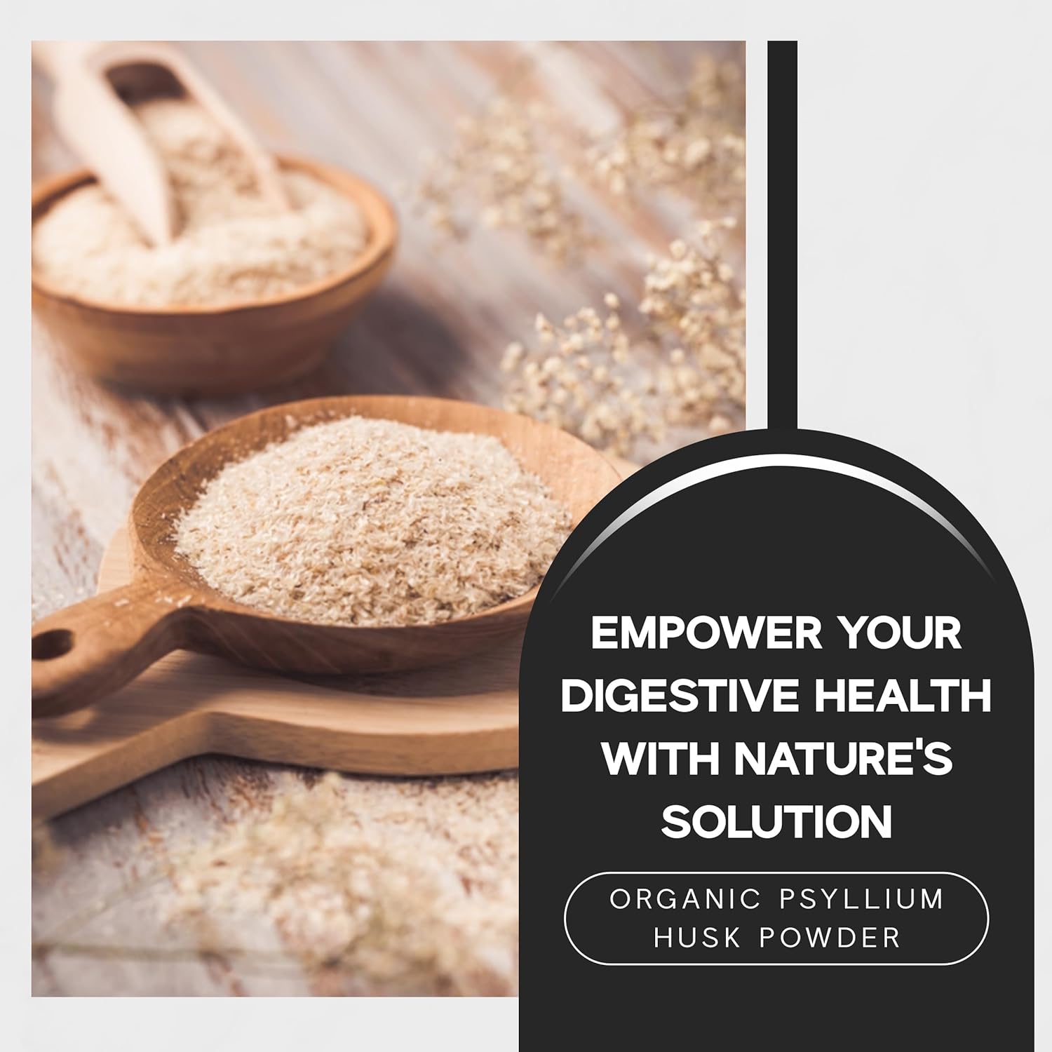 Psyllium Husk Fiber Supplement for Colon Health & Constipation Relief - Soluble Superfood for Baking, Smoothies, Cooking - 1 Pack