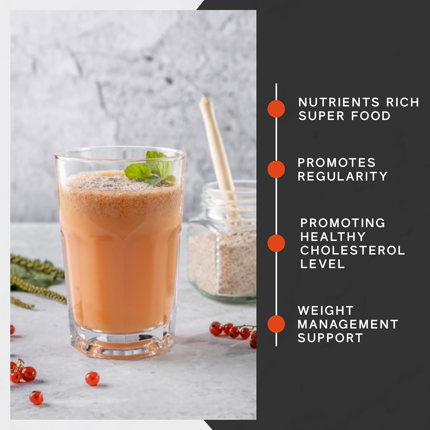 Psyllium Husk Fiber Supplement for Colon Health & Constipation Relief - Soluble Superfood for Baking, Smoothies, Cooking - 1 Pack