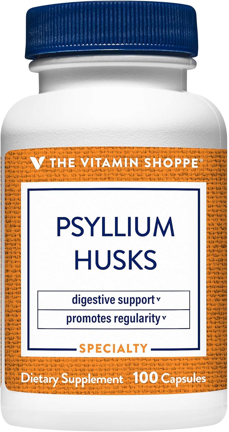 Psyllium Husk Fiber Supplement for Regularity & Healthy Cholesterol - 840mg per Serving - Gluten Free (100 Capsules)