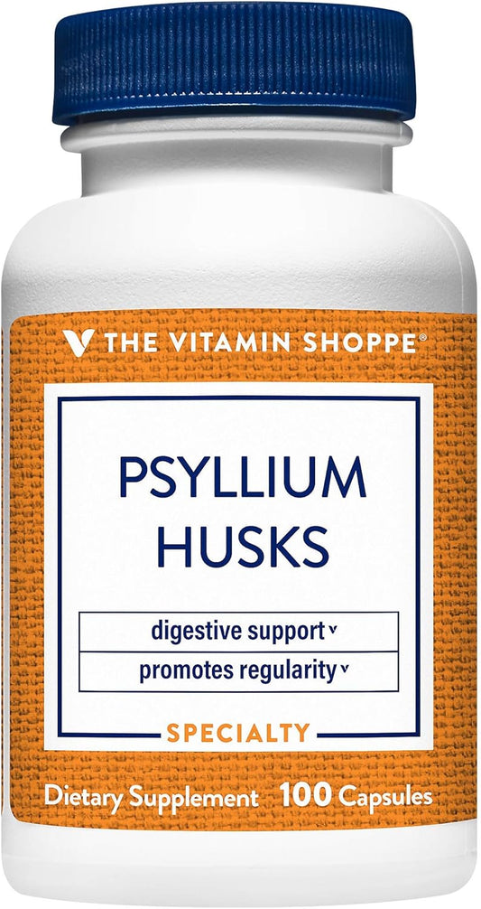 Psyllium Husk Fiber Supplement for Regularity & Healthy Cholesterol - 840mg per Serving - Gluten Free (100 Capsules)