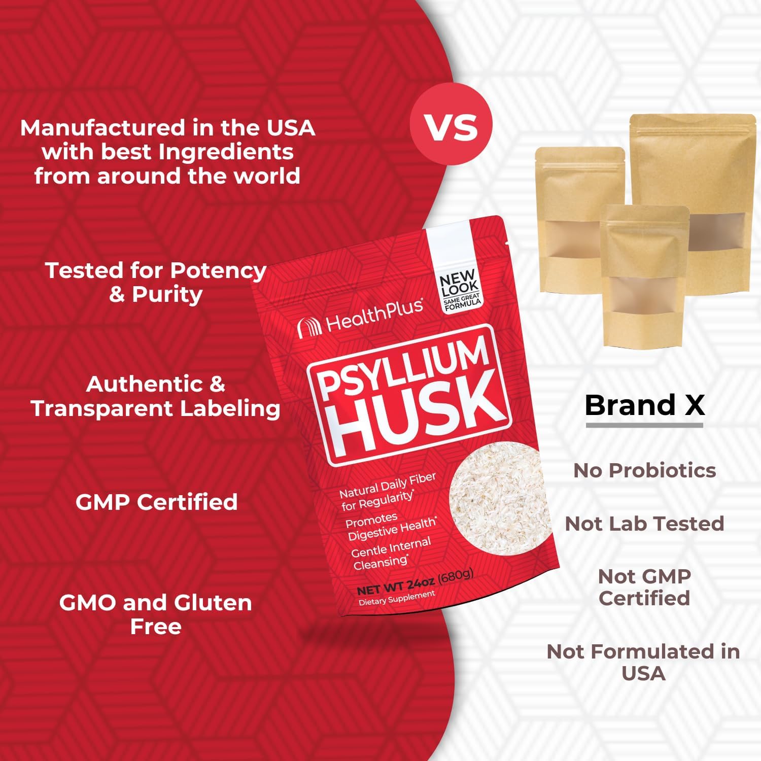 Psyllium Husk Powder - 24 oz, Natural Detox & Daily Fiber Supplement for Constipation Relief, Gentle Gut Cleanse, Keto-Friendly