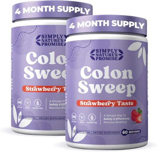 Psyllium Husk Powder Colon Cleanser - Vegan & Gluten Free Fiber Supplement - Safe Constipation & Bloating Relief - 16 OZ (60 Servings) - 2 Pack