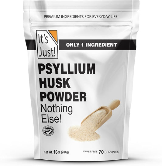 Psyllium Husk Powder for Keto Baking - Finely Ground, Easy Mixing Dietary Fiber - Digestive System Cleanse - Non-GMO - 10oz (Pack of 1)