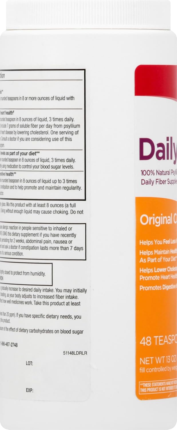 Psyllium Husk Powder Supplement for Digestive Health - 100% Natural, Plant Based Fiber - Gluten Free, Non-GMO - 13 OZ